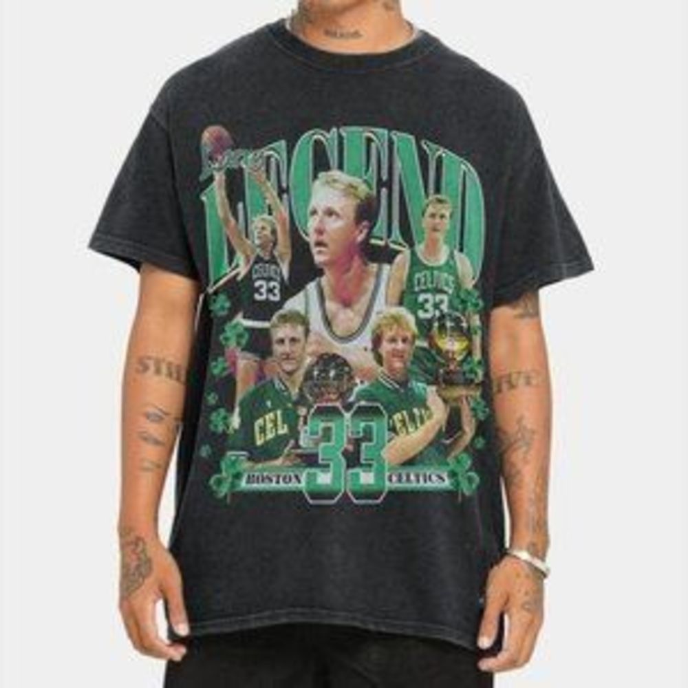 Boston Celtics Nba Champions Tshirt Larry Bird 90S Vintage Gift Shirt